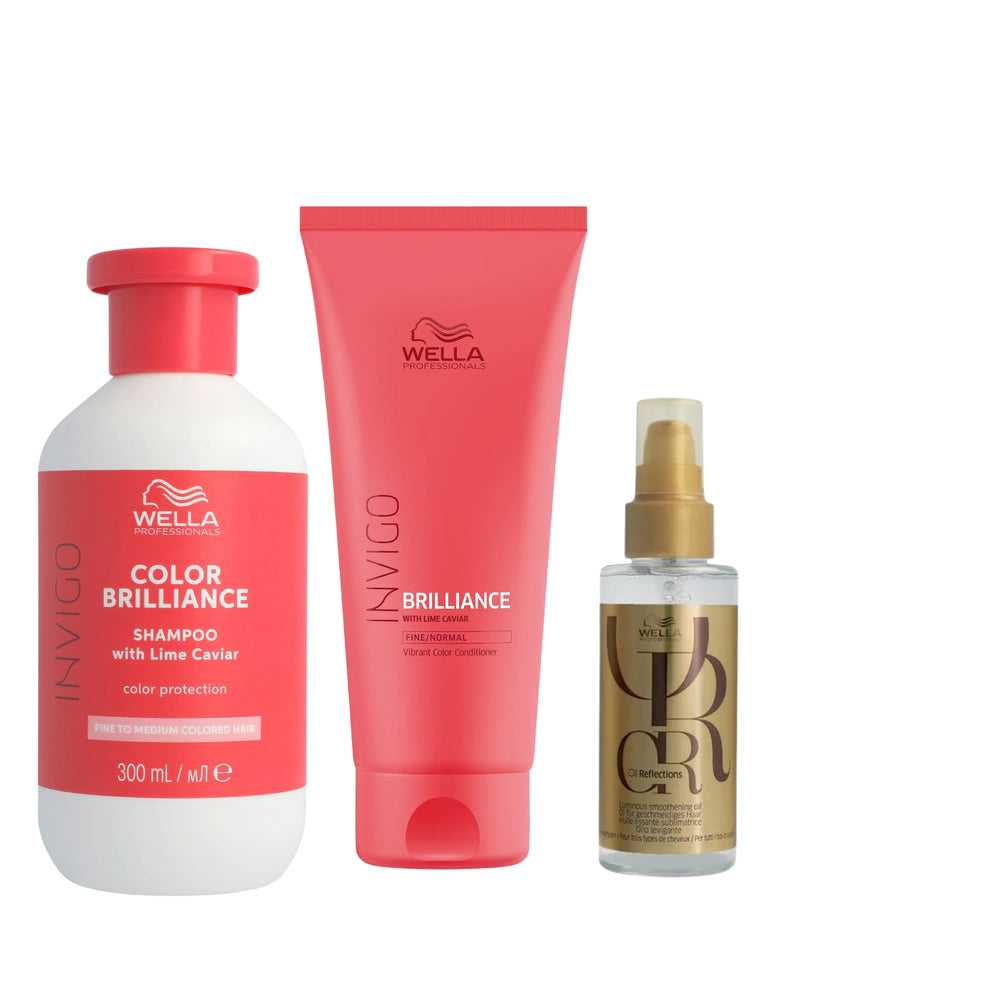 Wella Professionals Invigo Color Brilliance Set C - Shampoo 300ml + Conditioner 200ml + Oil Reflections 100ml