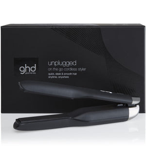 ghd unplugged Styler schwarz + mini paddle Brush gratis