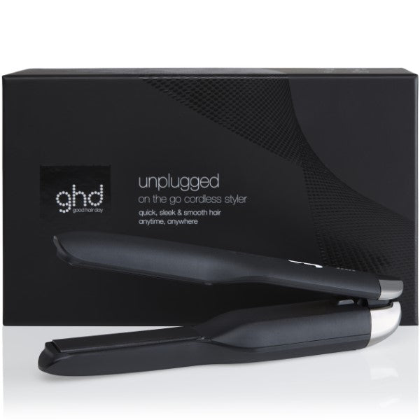 ghd unplugged Styler schwarz + mini paddle Brush gratis