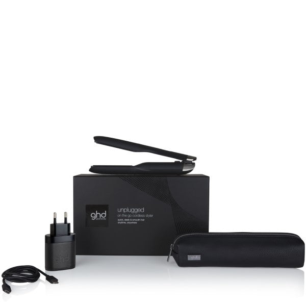 ghd unplugged Styler schwarz + mini paddle Brush gratis