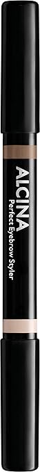 ALCINA Perfect Eyebrow Styler light 010 - intensiviert und korrigiert Brauenfarbe - definiert die Form der Augenbrauen durch praezises Zeichnen - 2in1: Styler + Highlighter