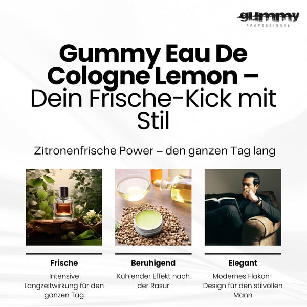 Gummy Zitronen Eau de Cologne 400 ml – Erfrischendes After Shave Spray – Langanhaltender Zitrusduft fuer Maenner & Frauen – Barber Cologne fuer Frische & Pflege