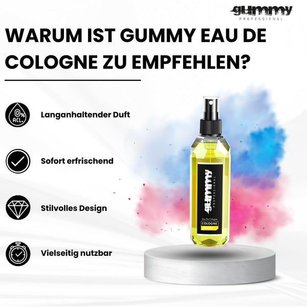 Gummy Zitronen Eau de Cologne 400 ml – Erfrischendes After Shave Spray – Langanhaltender Zitrusduft fuer Maenner & Frauen – Barber Cologne fuer Frische & Pflege