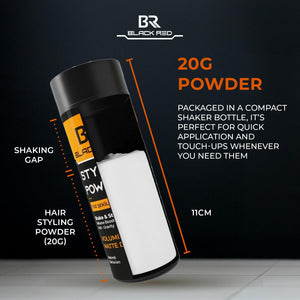 Black Red-Hair Styling Powder Wax Haarpuder 20 Gr Permanent Matt (Volumizing Matte Design)