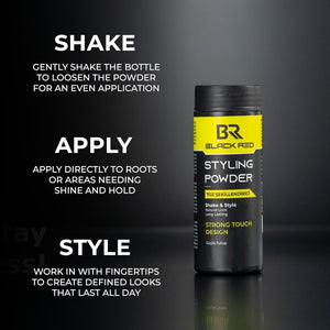 black red® Texturising Hair Styling Powder, 20 gr: (Strong Touch Design) Strong Touch with Our Special Formula for Men and Women