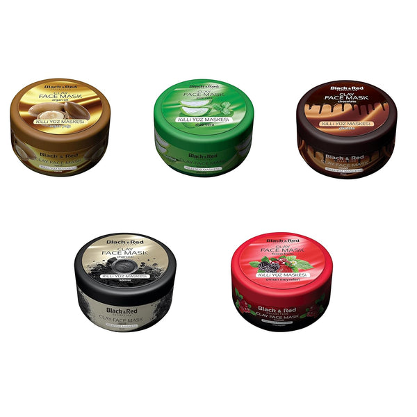 Black&Red Collection Clay Face Mask Aloe Vera Face Care with Clay