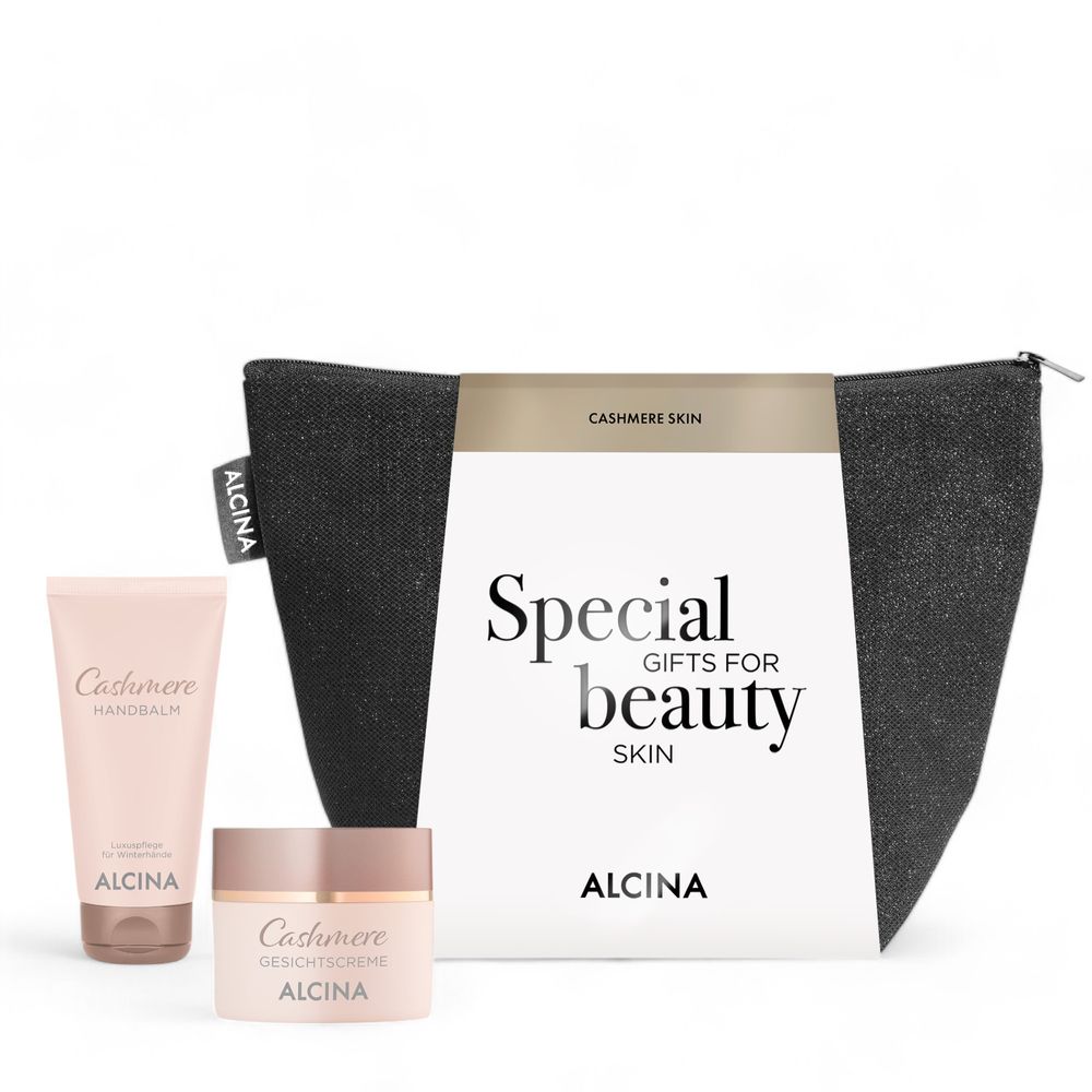 Alcina Geschenkset Cashmere Skin - Handbalm 50ml + Gesichtscreme 50ml + Tasche