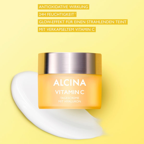 Alcina Geschenkset Vitaminpower Skin - Vitamin C Tagescreme 50ml + Retinol Nachtcreme 50ml + Tasche