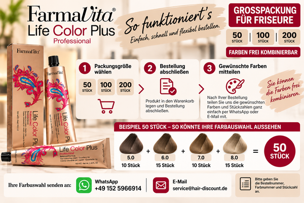 Farmavita Life Color Plus Haarfarbe 100 ml –  Großpackung für Friseure