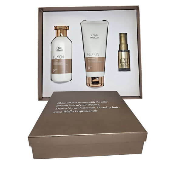 Wella Fusion Intense Repair Shampoo 250ml Conditioner 200ml Oil Reflections Luminous Smoothing Oil 100ml