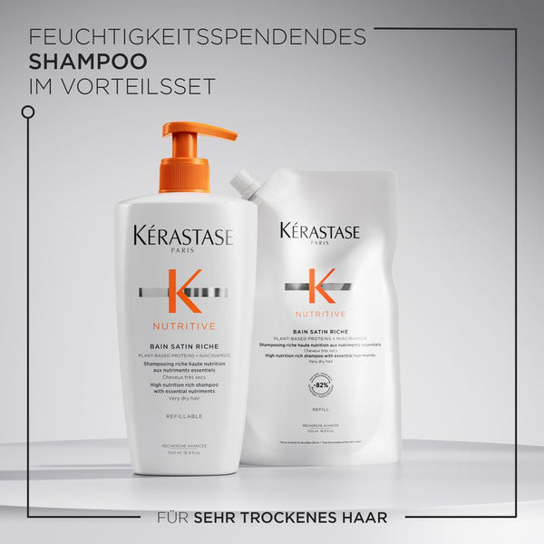 Kérastase Nutritive Bain Satin Riche Refill Bundle - Shampoo 500 ml + Nachfüllpack 500 ml