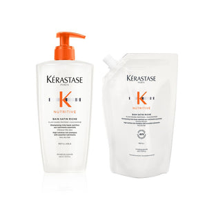 Kérastase Nutritive Bain Satin Riche Refill Bundle - Shampoo 500 ml + Nachfüllpack 500 ml