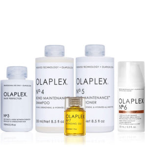 Olaplex Set - Hair Perfector No. 3 + Shampoo No. 4 + Conditioner No. 5 + Bond Smoother No. 6 + Bonding Oil No.7