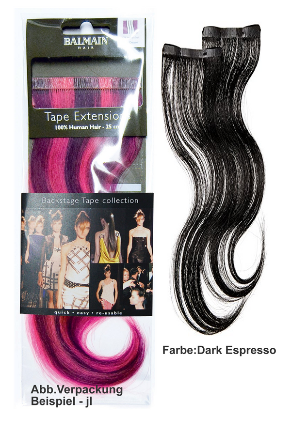 Balmain Tape + Clip Extensions HH 25cm dunkelbraun Dark Espresso