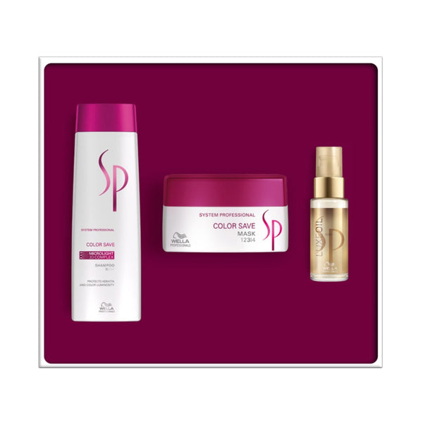 Wella SP System Professional Color Save Gift Box - Shampoo 250 ml + Mask 200 ml + Luxe Oil 30 ml