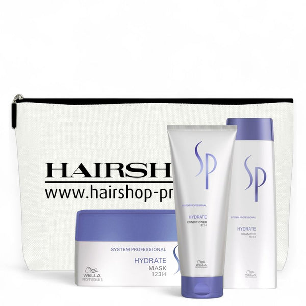 Wella SP System Professional Hydrate Geschenkset Shampoo 250ml + Conditioner 200ml + Mask 200ml +  Kosmetikbeutel gratis