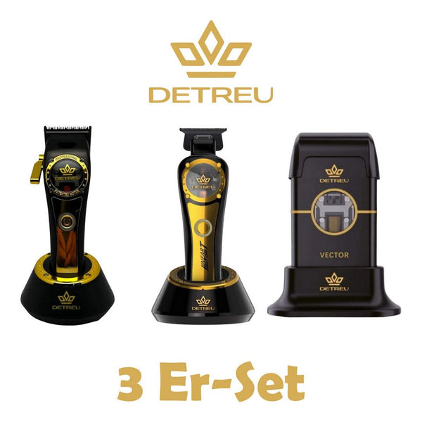 Detreu Haarschneider Detreu 3er Set Headline Clipper - Trimmer - Shaver Gold